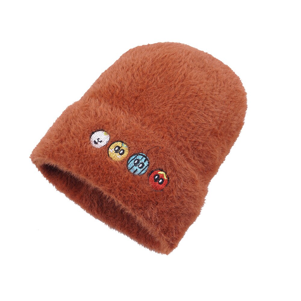 Zimowy nowy wełniany czapka walcowana krawędź spiczasta czapka robiona na drutach norek sierść królika zagęszczona ciepła wełna czapka: Czerwony