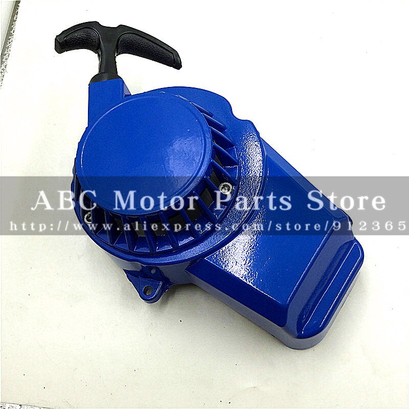 Trekk starter start aluminium tykkere for 47cc 49cc gass minimoto pocket bike mini dirt bike crosser quad atv motorsykkel