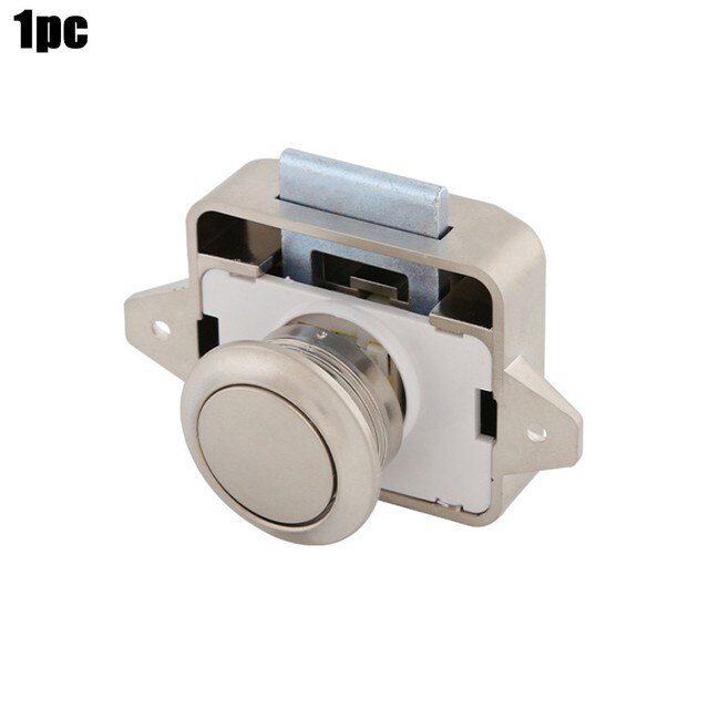 Furniture Hardware Handle Lock Camper Car RV Caravan Hanging Cabinet Lock Desk Drawer Latch Button Lock For Kitchen Cabinet Door: pearl 1pc