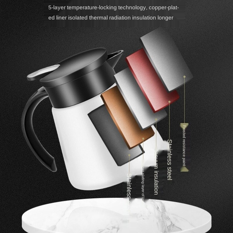 680/880Ml Waterkoker Koffie Pot Geïsoleerde Fles Water Drukken Soort Roestvrij Staal Thermische Isolatie Thermoskan Waterkokers Jug