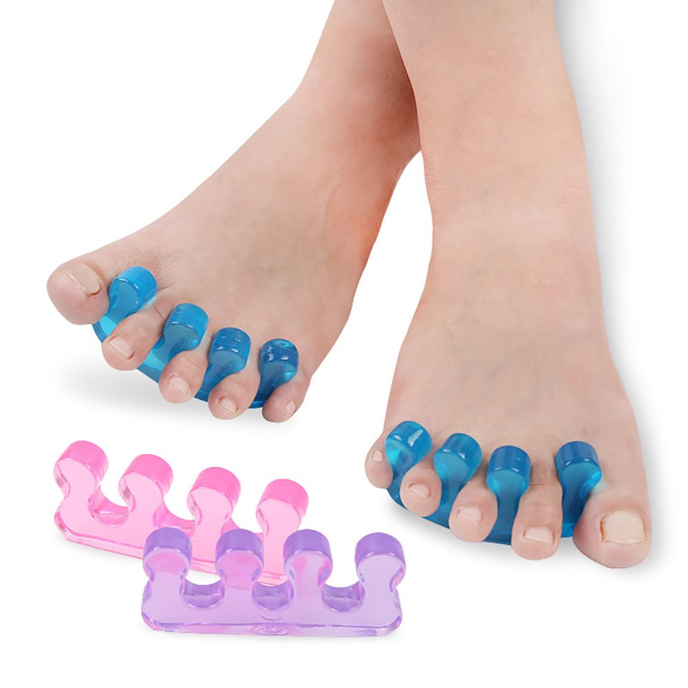 2Pcs Siliconen Vinger Teen Separator Flexibele Vinger Spacer Straightener Corrector Nail Art Manicure Pedicure Gereedschap Foot Care Tool