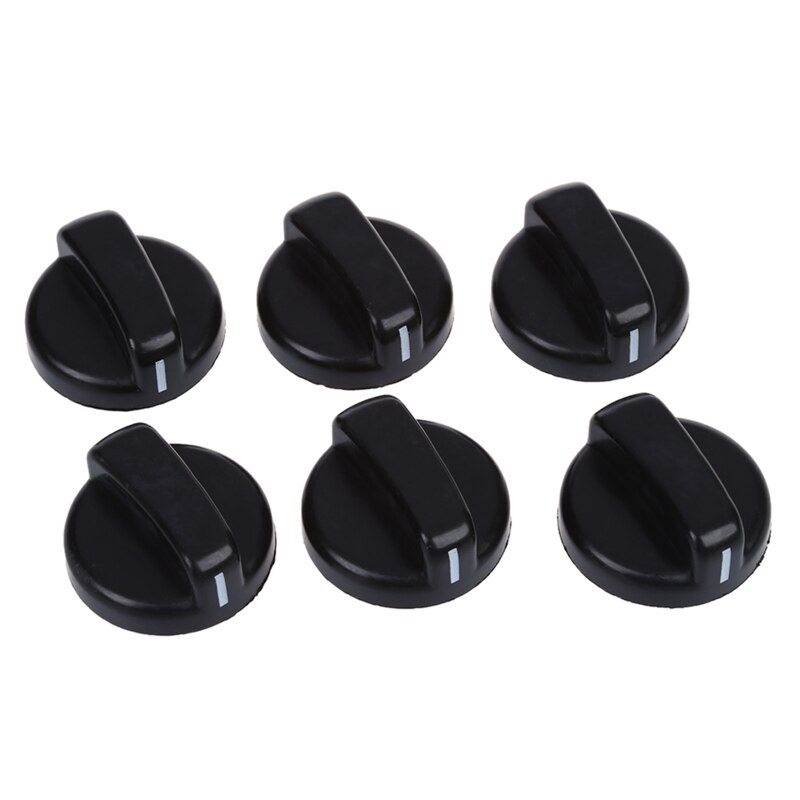 6 Pcs Keuken Zwart Plastic Gasfornuis Fornuis Bedieningsknoppen: Default Title