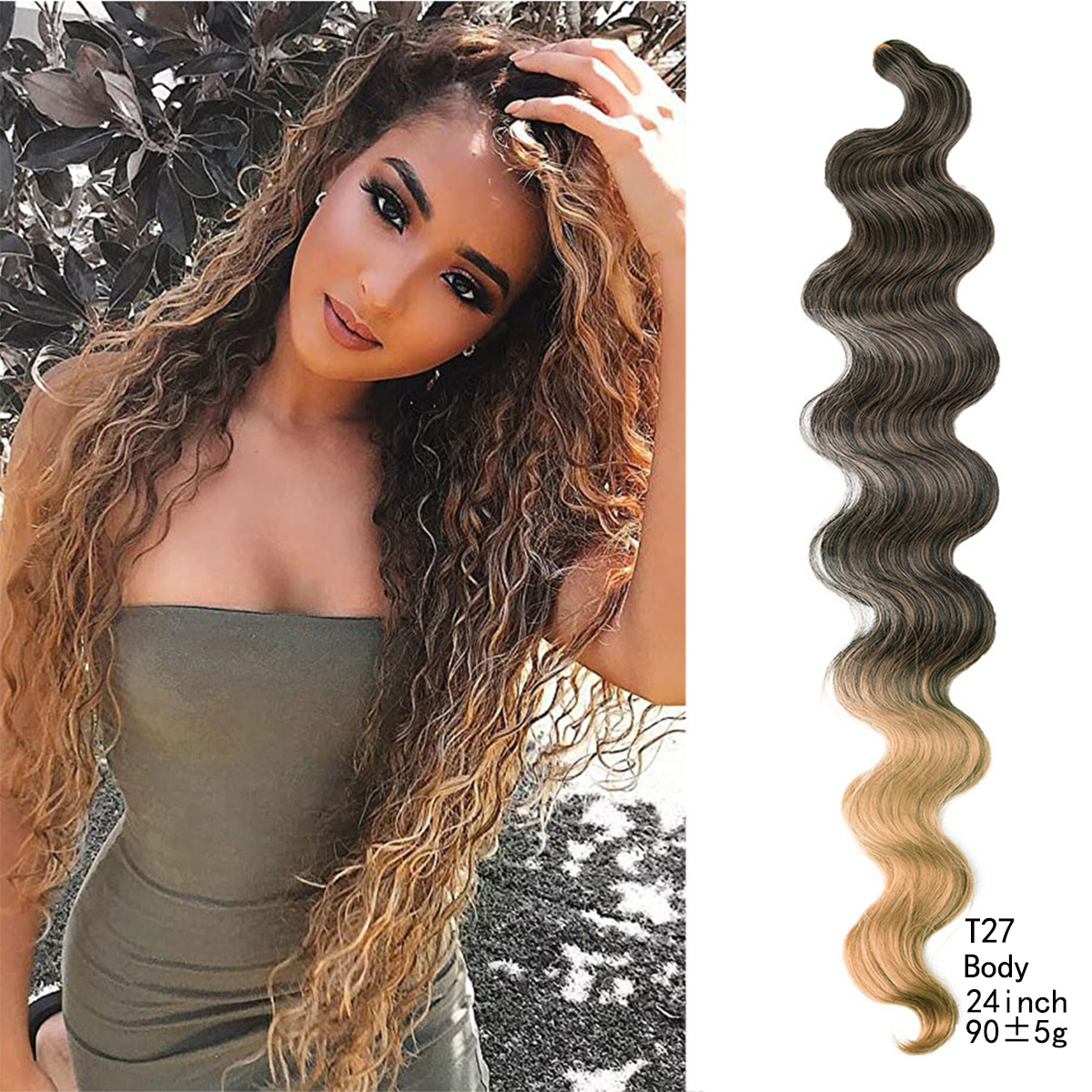 Body Wave Crochet Hair 22Inch Weaving Soft Natural Synthetic Braid Hair Extensions Deep Ocean Wave Twist Crochet Braids Hair: 4/30HL