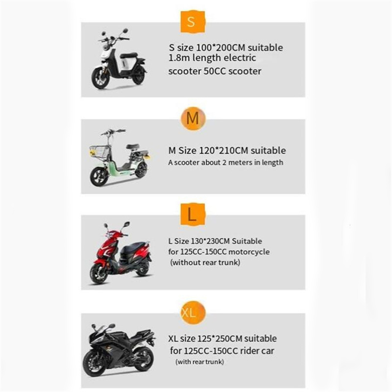 Pokrowiec na motocykl Zewnętrzny motocykl Wodoodporny deszcz UV Anty kryty do skutera Pyłoszczelne pokrowce na skuter Wodoodporne
