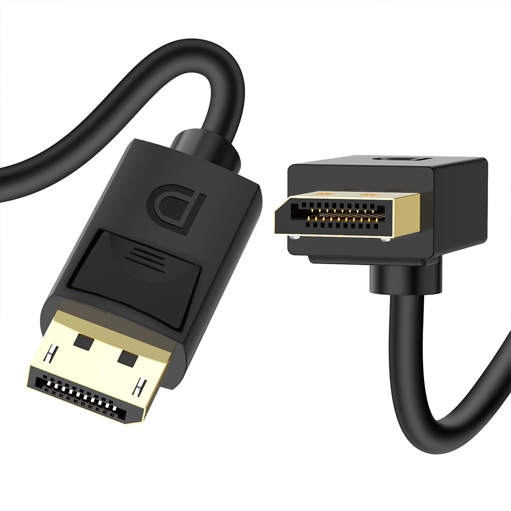 Angled Displayport 1.4 Cable 90-Degree Upward Right Angle DP1.4 8K/60Hz 4K/144Hz 2K/240Hz for Gaming Monitor Graphics Card