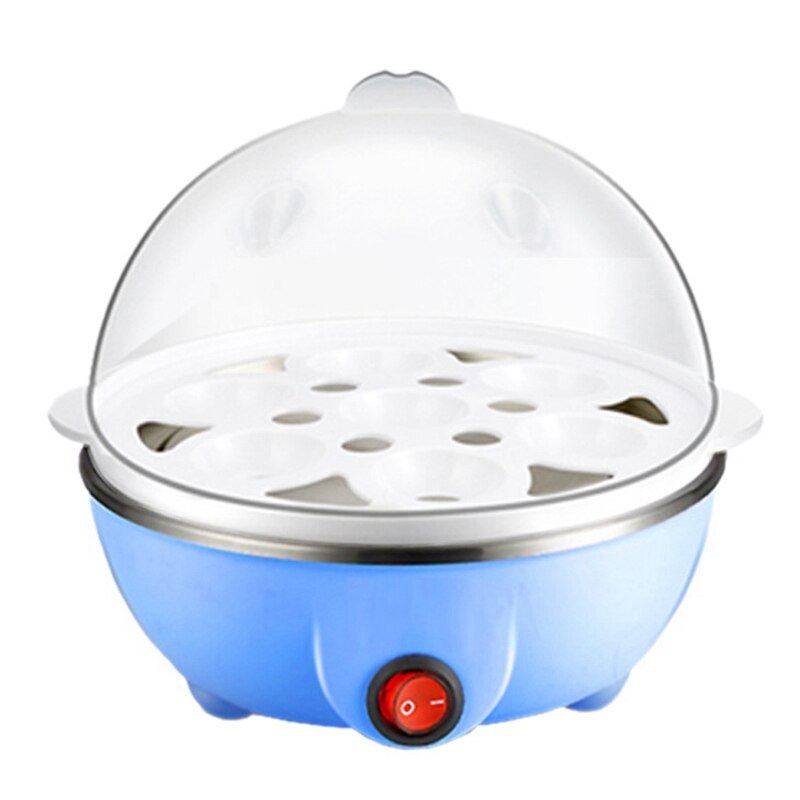 Electric Boiled Egg Cooker Boiler Maker Rapid Heating Stainless Steel Steamer Pan Cooking Tool: Blue AC110V 