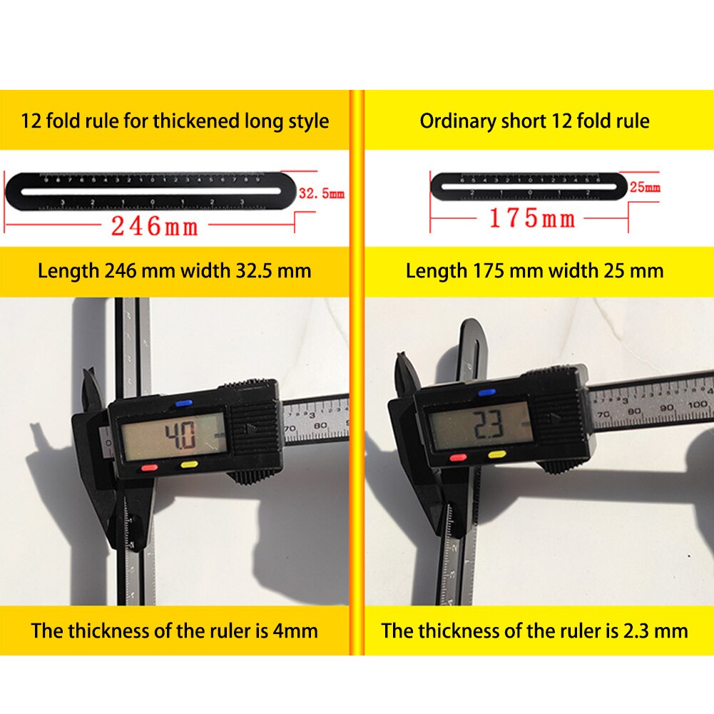 Twelve Folding Ruler Measuring Ruler Angle Folding Positioning Ruler DIY Wood Tile Flooring Tool Universal Hole Punch Tools