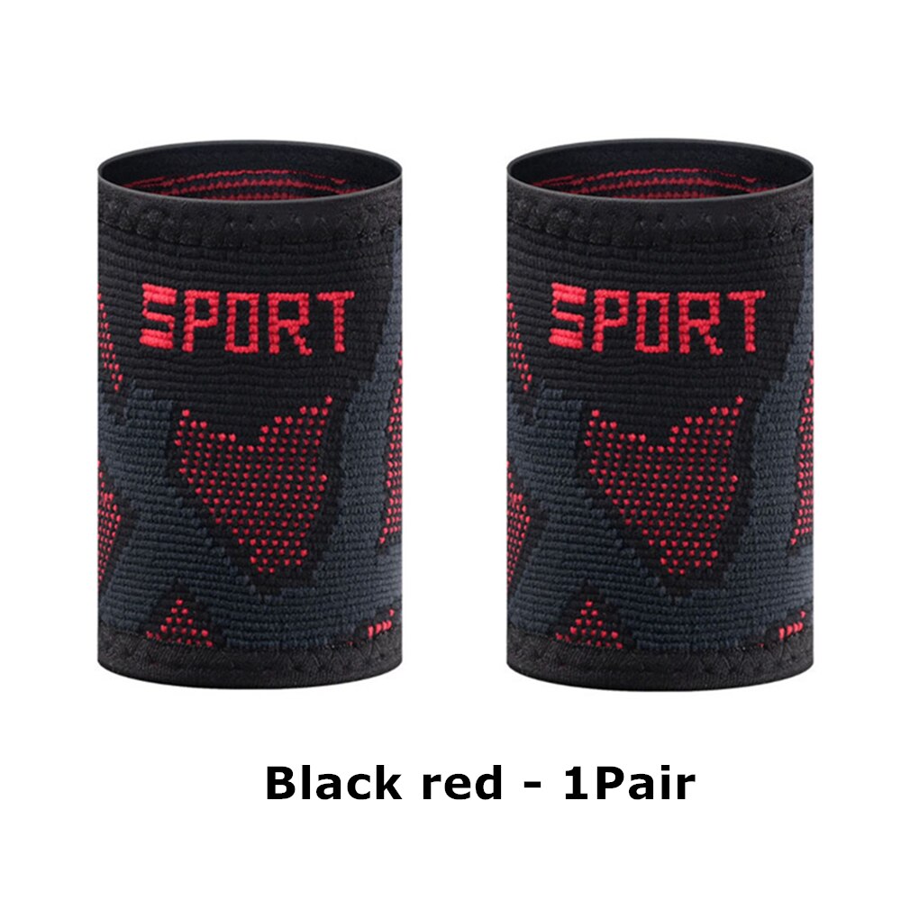 Muñequera deportiva transpirable y elástica, equipo de Fitness para gimnasio, levantamiento de pesas, envolturas de muñeca para baloncesto, tenis, bádminton, 2 uds.: Black-2PCS