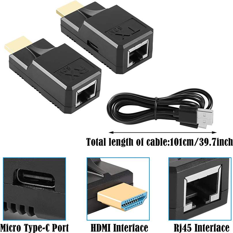 mini 60M konwerter HDMI Kot6 sieć LAN kabel Ethernet 1080P HDMI robić przekaźnik RJ45 przedłużacz bezstratny przekaźnik sygnału