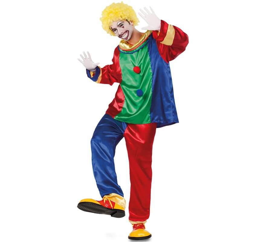 Disfraz de Payaso multicolor para hombre - Payasos, Circo, Arlequines y Bufones - Disfraces para adultos