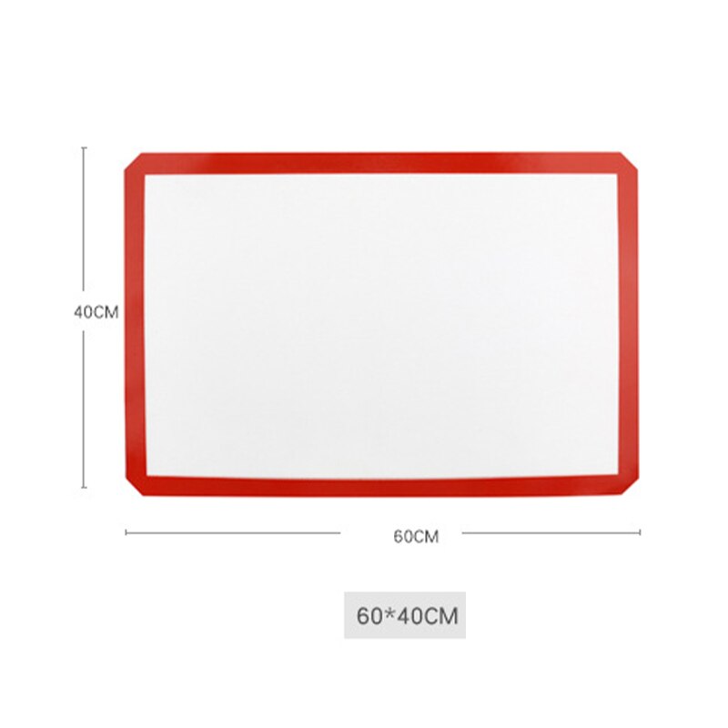 Silicone Baking Mat Pad Sheet Non-Stick Rolling Dough Mat Macaroon Tray Oven Baking For Cake Cookie Pastry Oven Baking Tools: 60x40cm QZBD