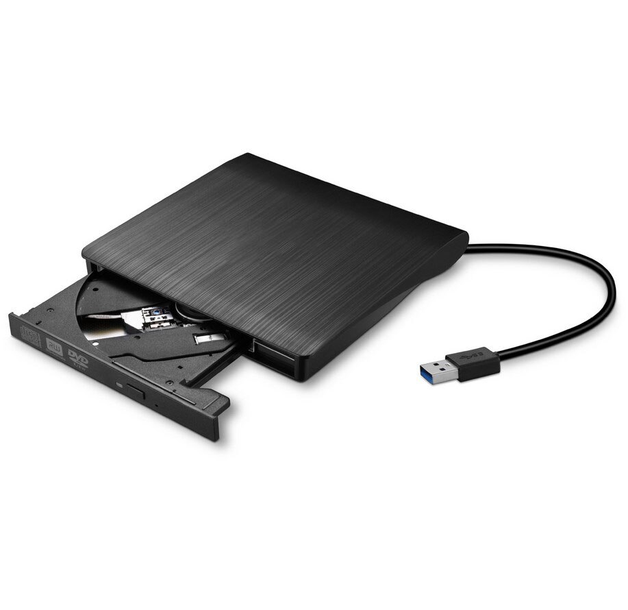 Externe Dvd Cd Drive, Draagbare Usb 3.0 En Usb C Interface Externe Cd Rewriter Brander Reader, hoge Snelheid Dvd/Cd-speler: black