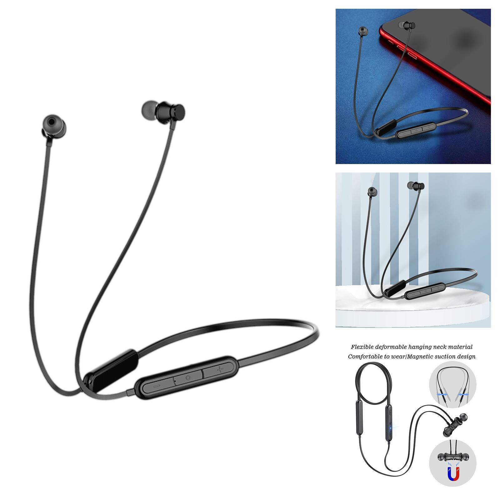 Bluetooth Neckband Headphones Bass Stereo Built-In Mic V5.0 for Home Office