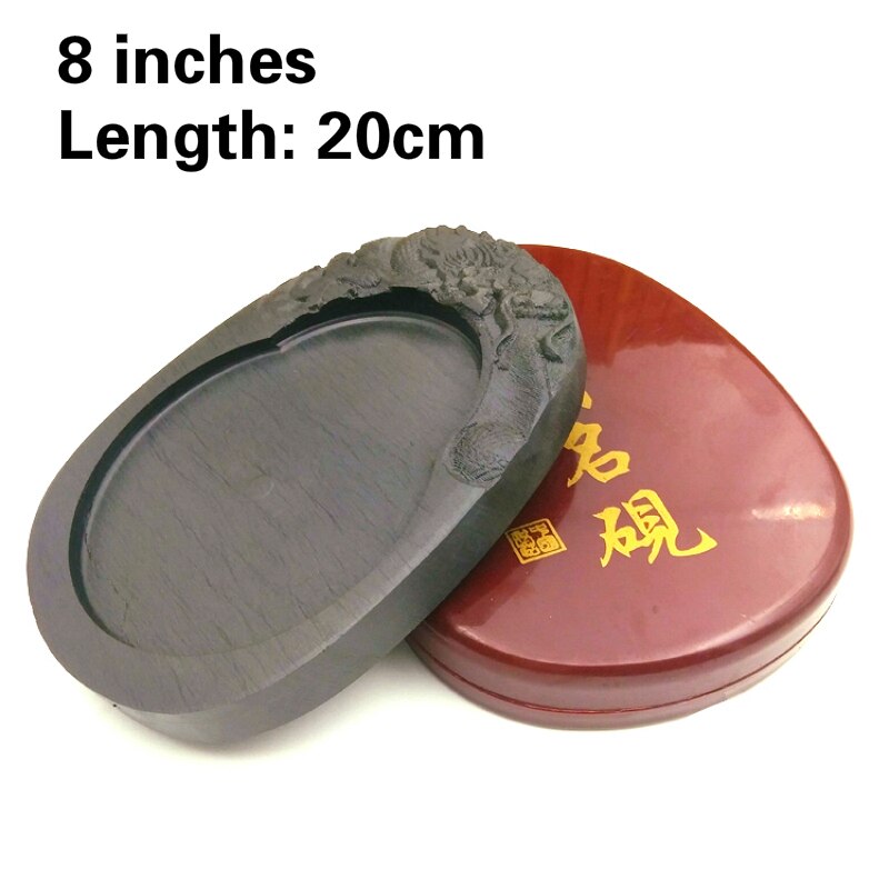 Natural Rock Inkstone 5-8 Inches Ink Grinding Plate Traditional Chinese Painting Inkslab Writing Calligraphie Learning Ink Stone: 8 inches