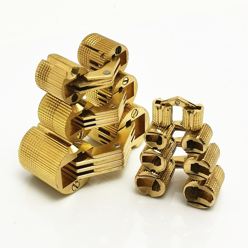 2pcs 8-24 mm Pure Copper Brass Furniture Hinges Cylindrical Hidden Cabinet Concealed Invisible Door Hinges For Hardware Box