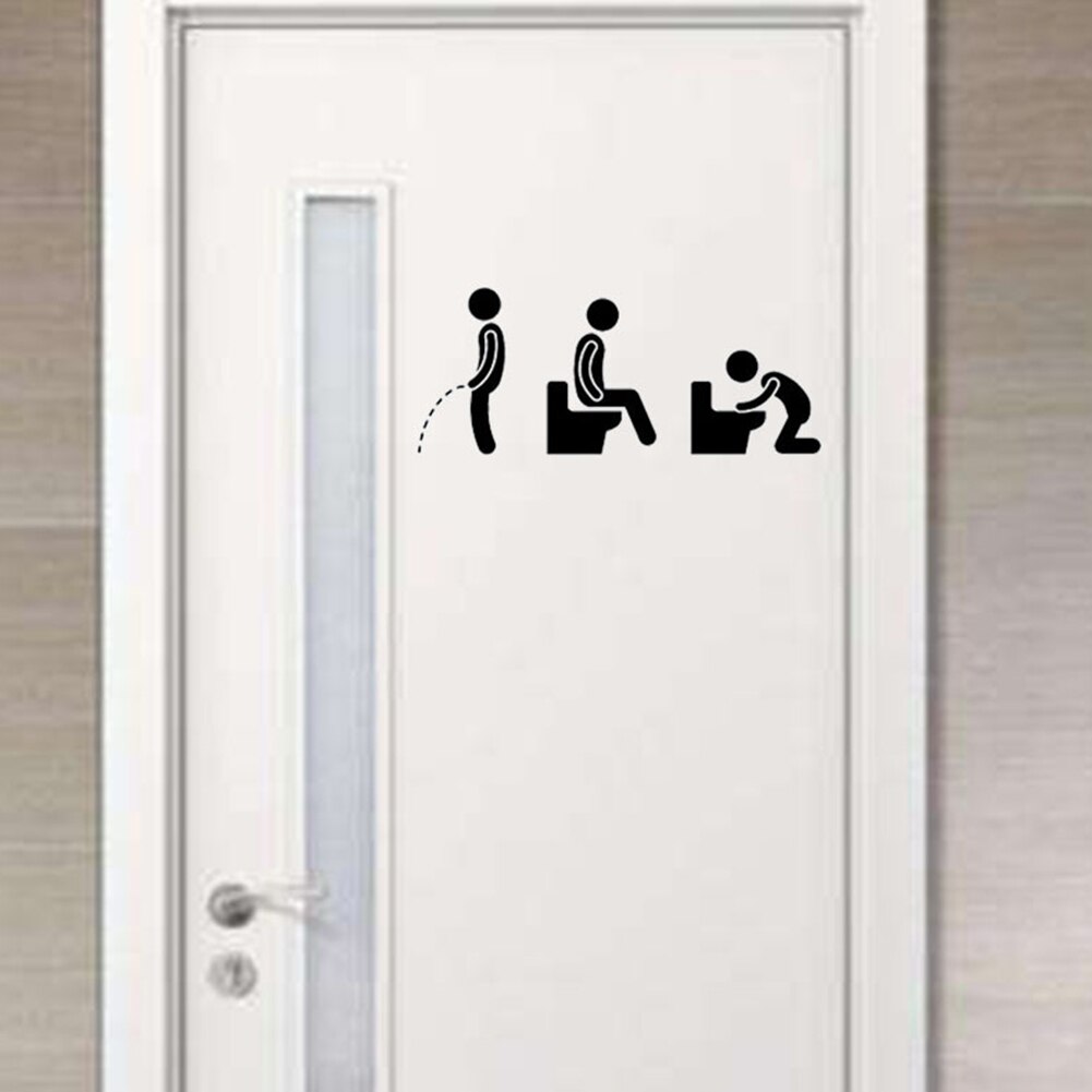 10x25cm Removable Toilet Icon Waterproof Window Glass Personality Home Bathroom Decoration Wall Sticker Door Stylish DIY Cartoon