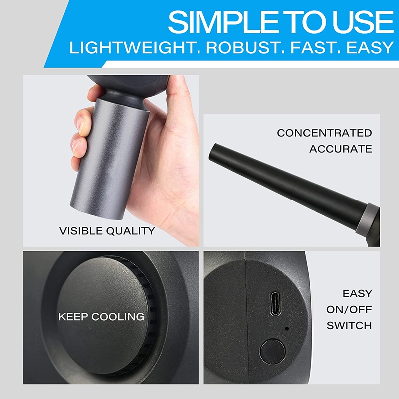 Snoerloze Elektrische Perslucht Stofdoek-Blower &amp; Vacuüm 2-In-1, vervangt Ingeblikte Lucht Spray Cleaner Voor Computer Toetsenbord