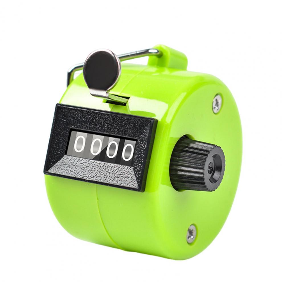 Metal Hand Tally Counter Clicker with 4 Digit Display No Battery Required Portable Mechanical Clicker Counter Sports Supply 만보기: green