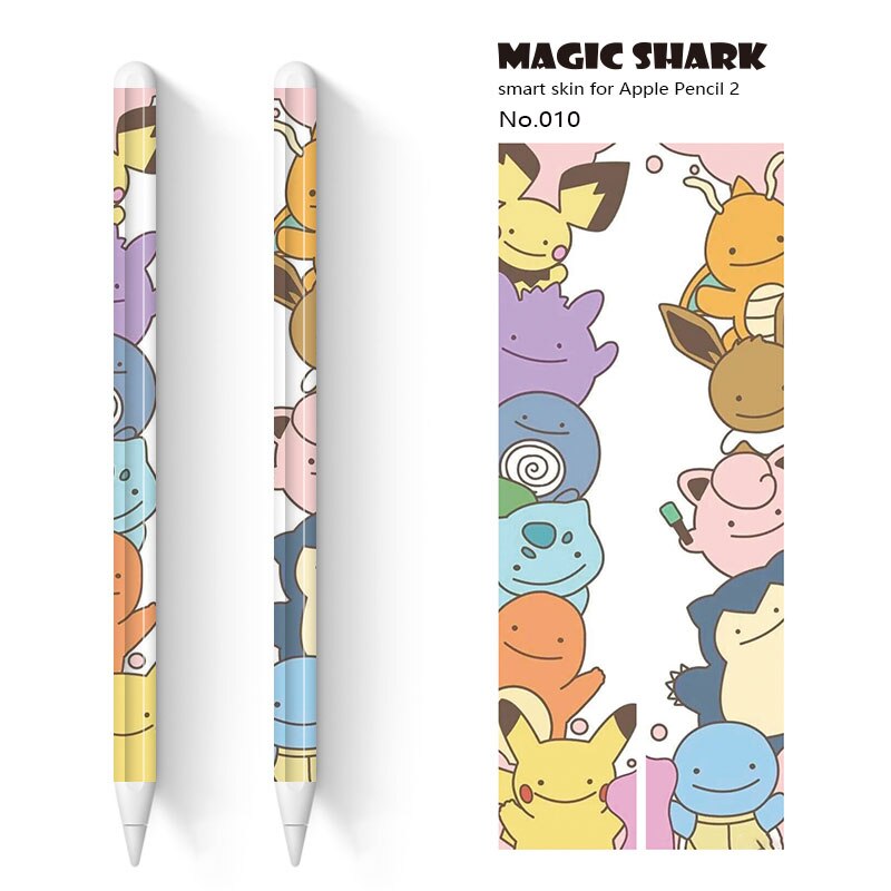 Magic Shark 2pcs/lot for Apple Pencil 2 Stickers Scratchproof Cute Cartoon Ultra Thin Stickers Touch Stylus Pen Sticker Paper