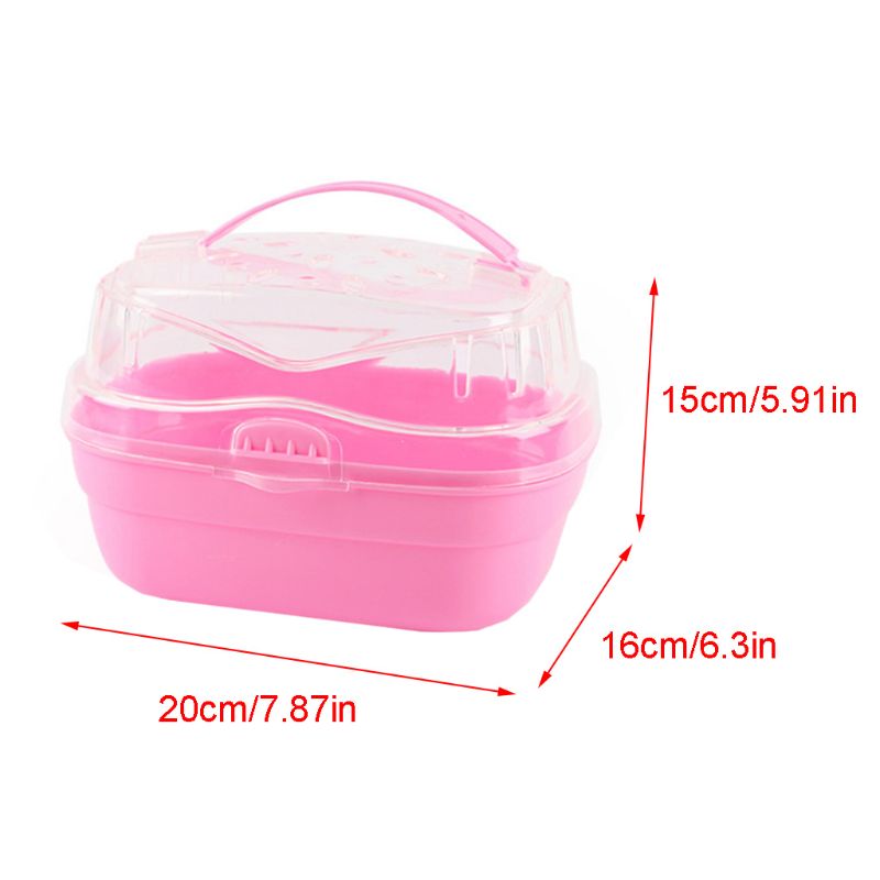 Caja de transporte para hámster, transportadora de mascotas pequeña, portátil, casa de vacaciones para ratón H55A