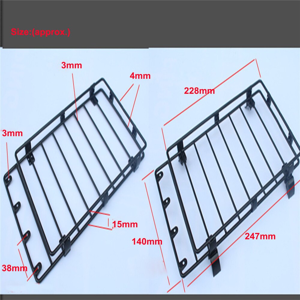 Di Stoccaggio in metallo Bagagli Sul Tetto Cremagliera di Immagazzinaggio superiore Esterno vettore per 1/10 attaccabrighe Pajero terra incrociatore RC cingolato Accessori auto