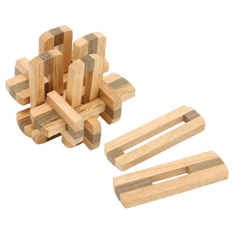 Wooden Unlock Interlock Toy Develop Brain Wooden Interlocking Puzzles for Home Play for Adults