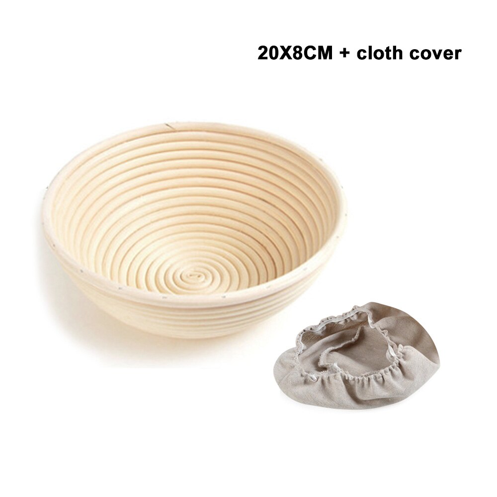 Ronde Brood Deeg Proofing Rising Rotan Mand & Liner Proofing Mand Set Bakers & Brood Maken Voor Thuis: 20X8CM