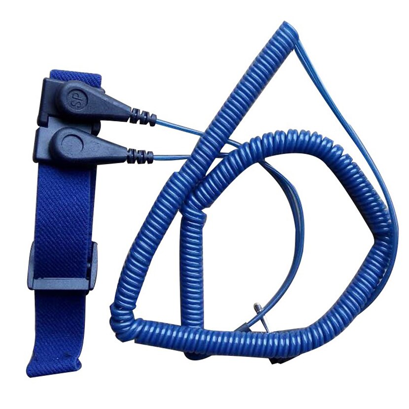 PVC de inalámbrico Clip antiestático Anti estática pulsera ESD de la correa de muñeca de Cables para electricista IC PLCC trabajador: Navy Blue