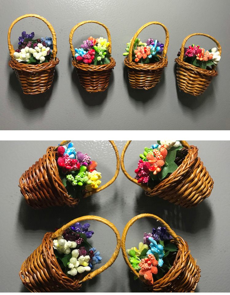 1 pc magnetisk kylskåp dekor harts blomma korg stil kylskåp magnet souvenir diy familj trädgård dekoration kylskåp klistermärke