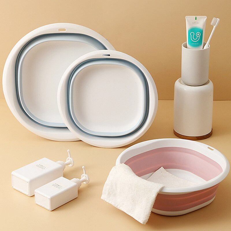 Plastic Folding Basins Portable Wash Basins Folding Laundry Tub Bathroom Kitchen AccessoriesTravel Folding Wash Basin Two Models
