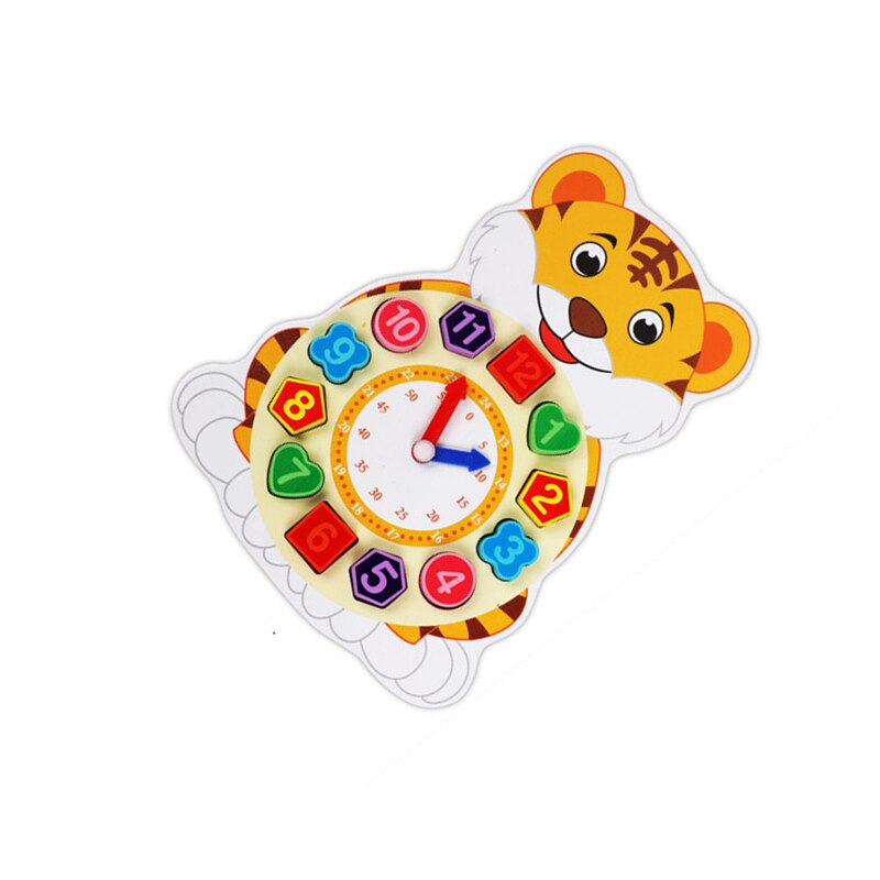 1-6 jahre Alt Holz Cartoon Tier Zeit Kognitiven Uhr Perlen Wecker Kinder Frühe Bildung Digitale Pädagogisches Spielzeug