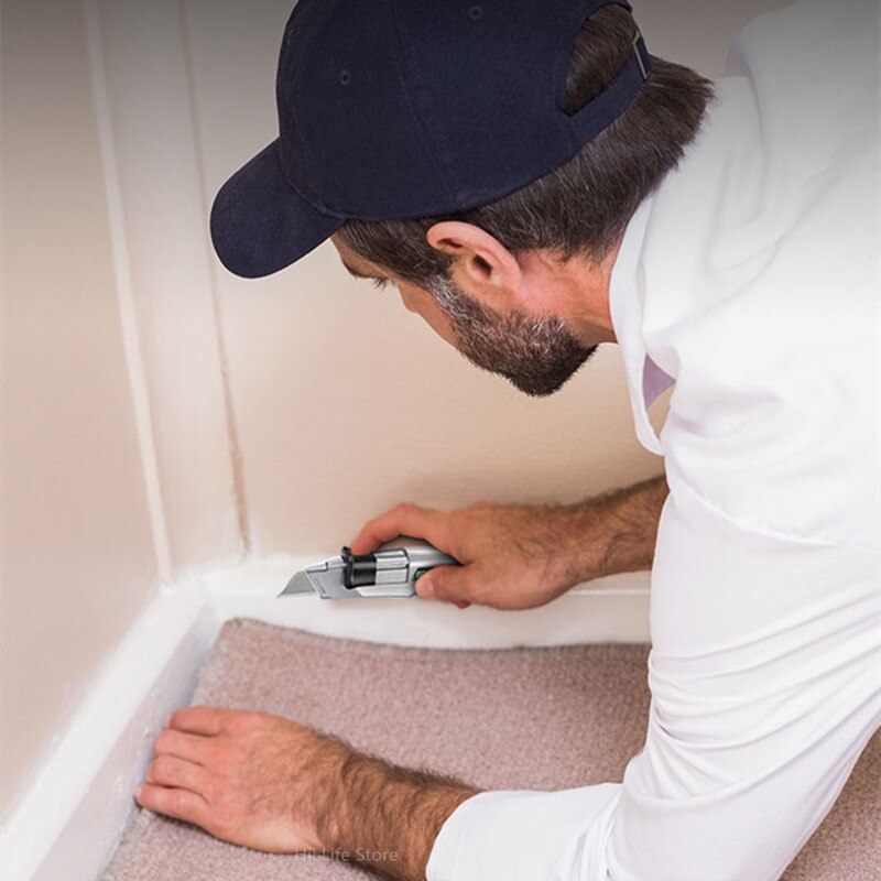 SDI Utility Knife Metal Carpet Knife Trapezoidal Blade Carpet Cutting Special Heavy-Duty Zinc Alloy Sheet Leather Cutting Knife