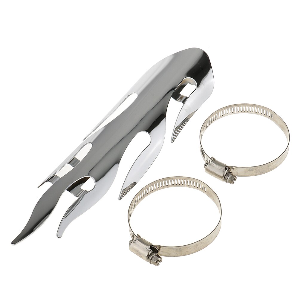 Chrome Flame Exhaust Muffler Pipe Heat Shield Cover Heel Guard Motorcycle