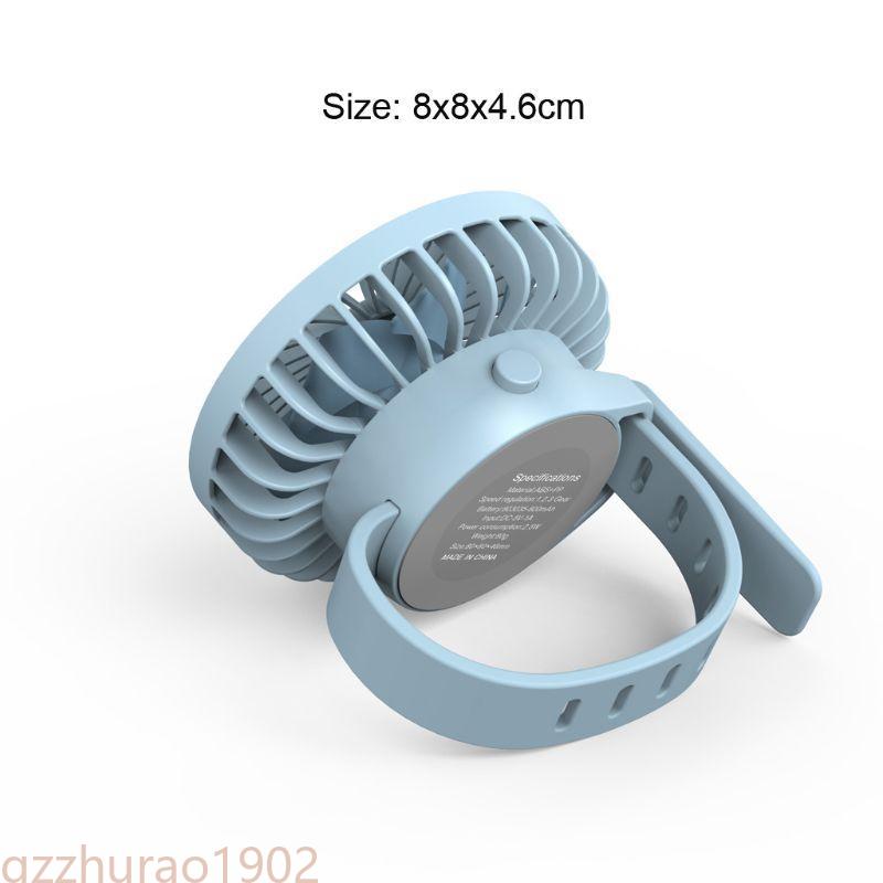 Cute 3 Gears Adjustable Wrist Watch Fan Portable Bladeless USB Rechargeable Air Cooling Summer Personal Fan for Student