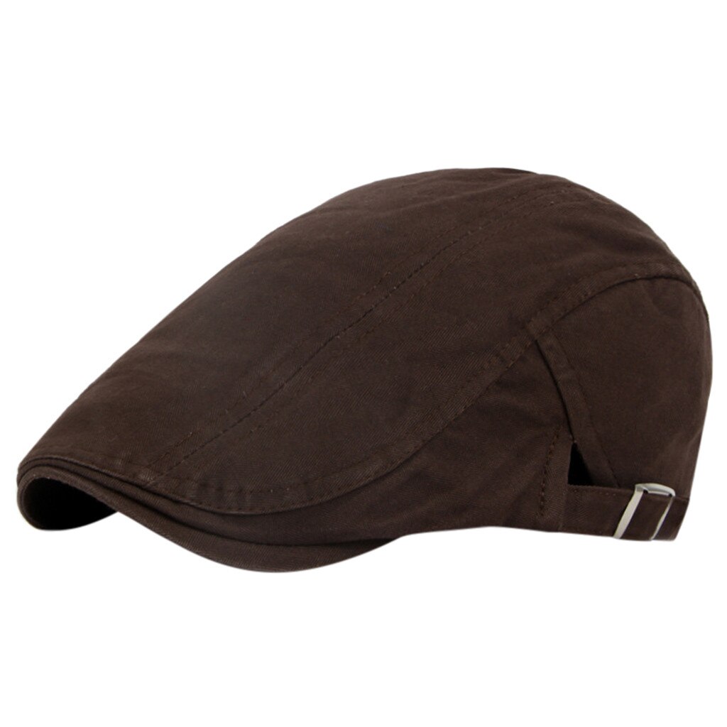 Boina clásica de algodón estilo occidental para hombre, gorro de vendedor de periódicos, estilo británico, clásico, Vintage, Color sólido, para Otoño e Invierno: D