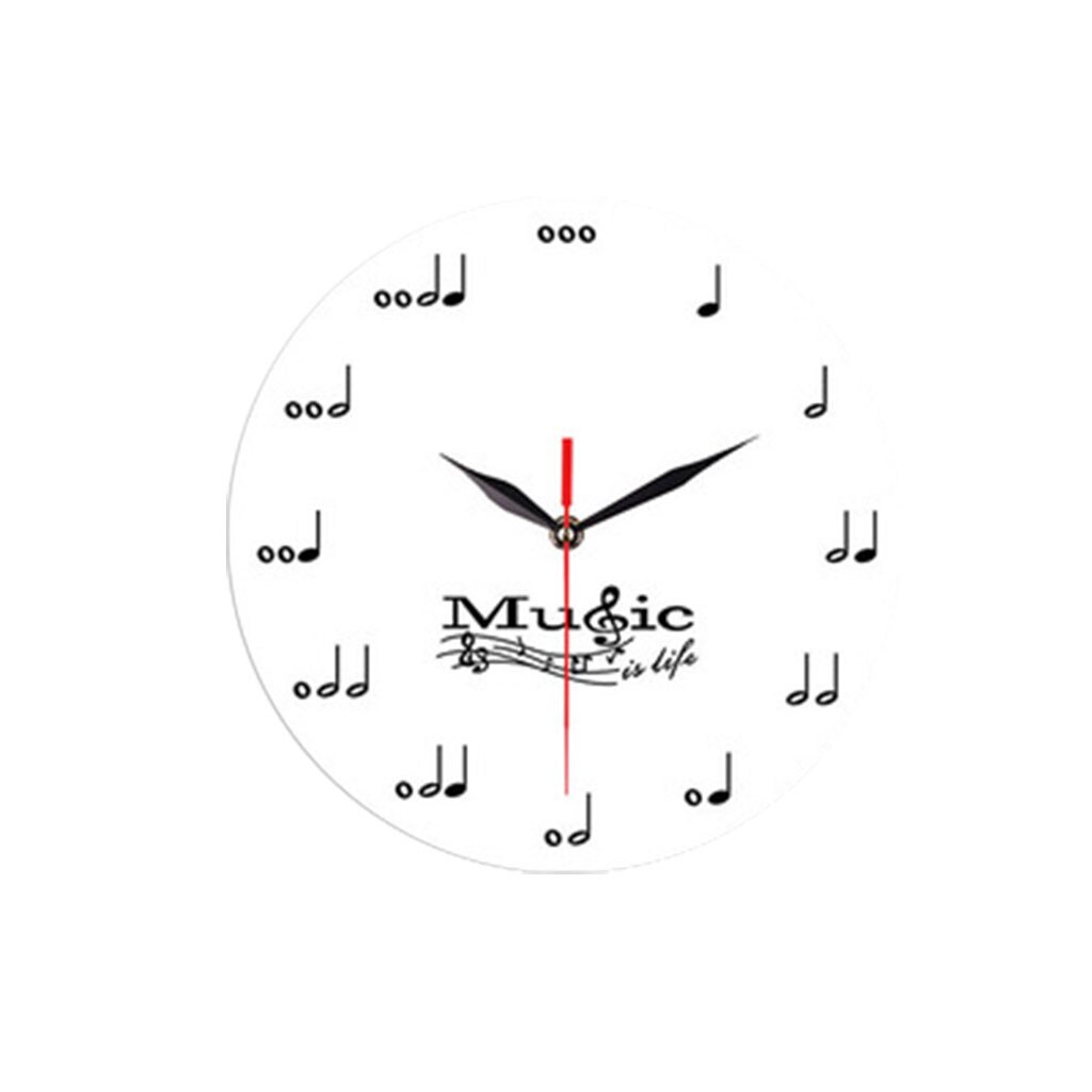 12-inch Silent Decorative Clock Bedroom Living Room Musical Note Clock Simple Personality Wall Clock