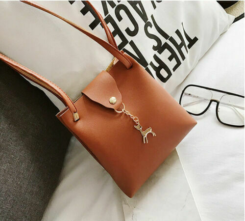 Moda feminina senhoras bolsa de couro sólido ferrolho com pingente bonito ombro mensageiro crossbody saco festa: G