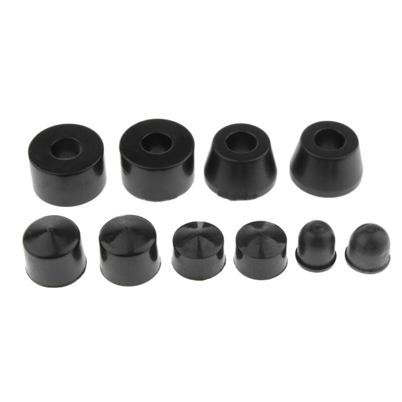 10 Uds. Cojinetes de monopatín Longboard, buje de cilindro cónico, juego de tazas pivotantes, accesorios para camión Longboard: Black