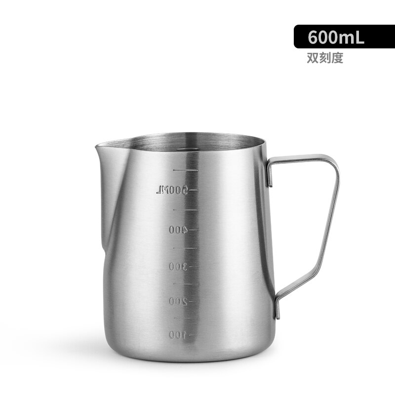 Jarra de espuma café con leche 300/600/900ml, jarra de Barista, jarra de arte artesanal con Latte, taza de acero inoxidable a doble escala con boca de águila Taza de leche: B