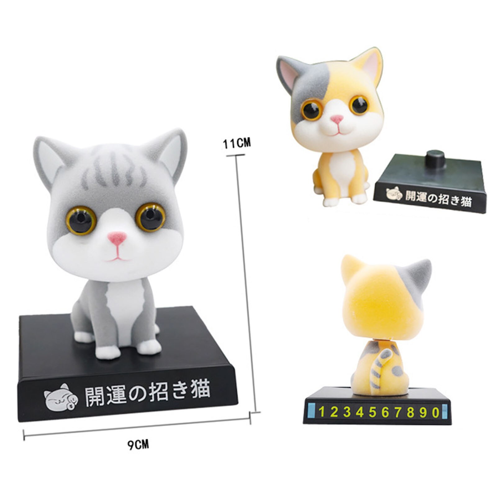 Support de téléphone portable en forme de chat mignon secouant la tête, décoration d'intérieur de voiture, décoration de bureau