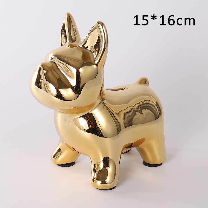 5 Kleur Keramische Bulldog Spaarpot Leuke Plating Puppy Piggy Banken Thuis Slaapkamer Woonkamer Desktop Versiering Spaarpot Mode: 5