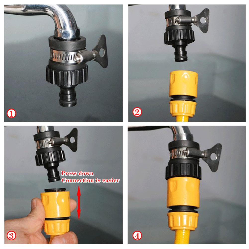 3PCS Coupling Adapter Drip Tape Watering Irrigation Faucet Hose Connecter with 1/2'' 3/4'' Male Garden Water Connector