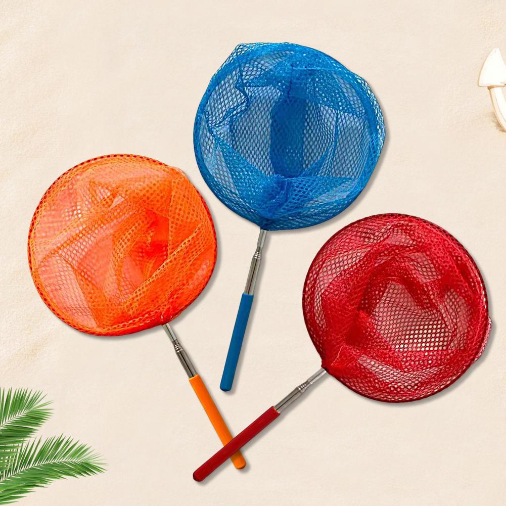 Filet de pêche télescopique pour enfants, filet de pêche en acier inoxydable pour attraper des poissons, filet d'extérieur pour insectes, papillons et libellules