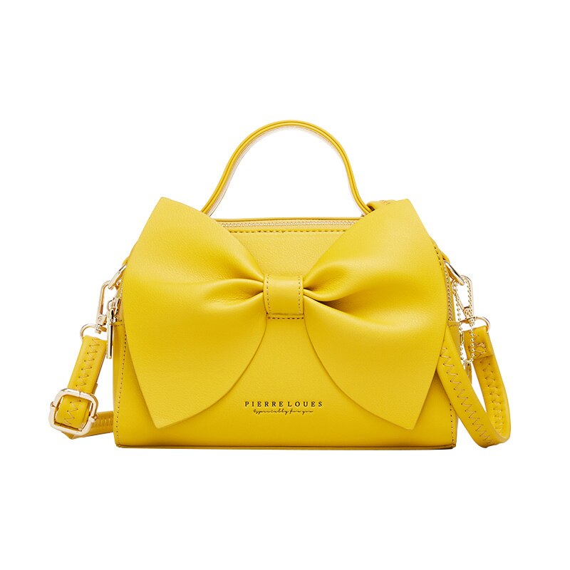 Mulheres elegantes bolsas de couro feminino ombro crossbody sacos para as bolsas femininas alta qualidade senhoras mensageiro sacos mão arco novo: Yellow