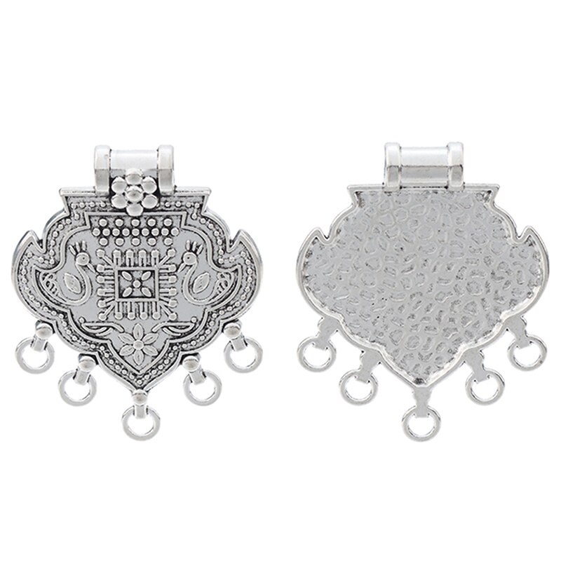 ZXZ 2pcs Large Bohemian Boho Style Chandelier Necklace Connectors Pendants Jewelry Findings 62x50mm