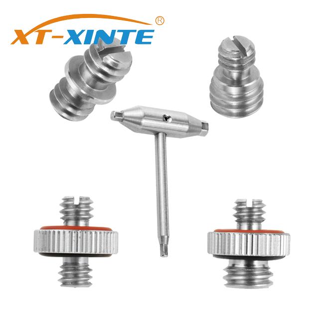 Stainless Steel Camera Screw Adapter Convert Dual Head Converter 1/4"-20 to 1/4 or 3/8" for Tripod Camera Cage Rig Screw Pack