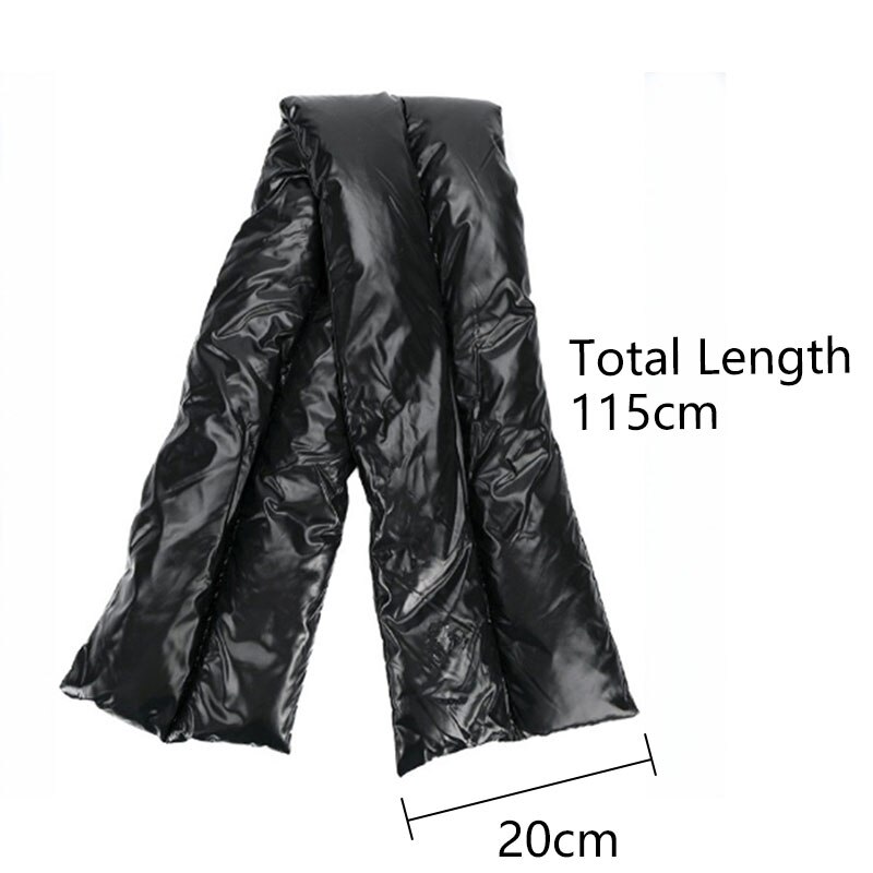 Kvinder mænd dun fjer bomuld tørklæde vinter varm tyk krave ring afslappet tørklæde udendørs ensfarvet par elskere tørklæder