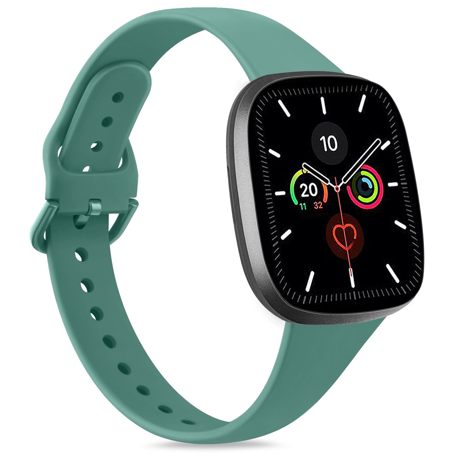 Siliconen Band Voor Fitbit Versa 3 Sence Horloge Band Armband Slim Polsband Vervanging Sport Voor Fitbit Smartwatch Accessoires: green