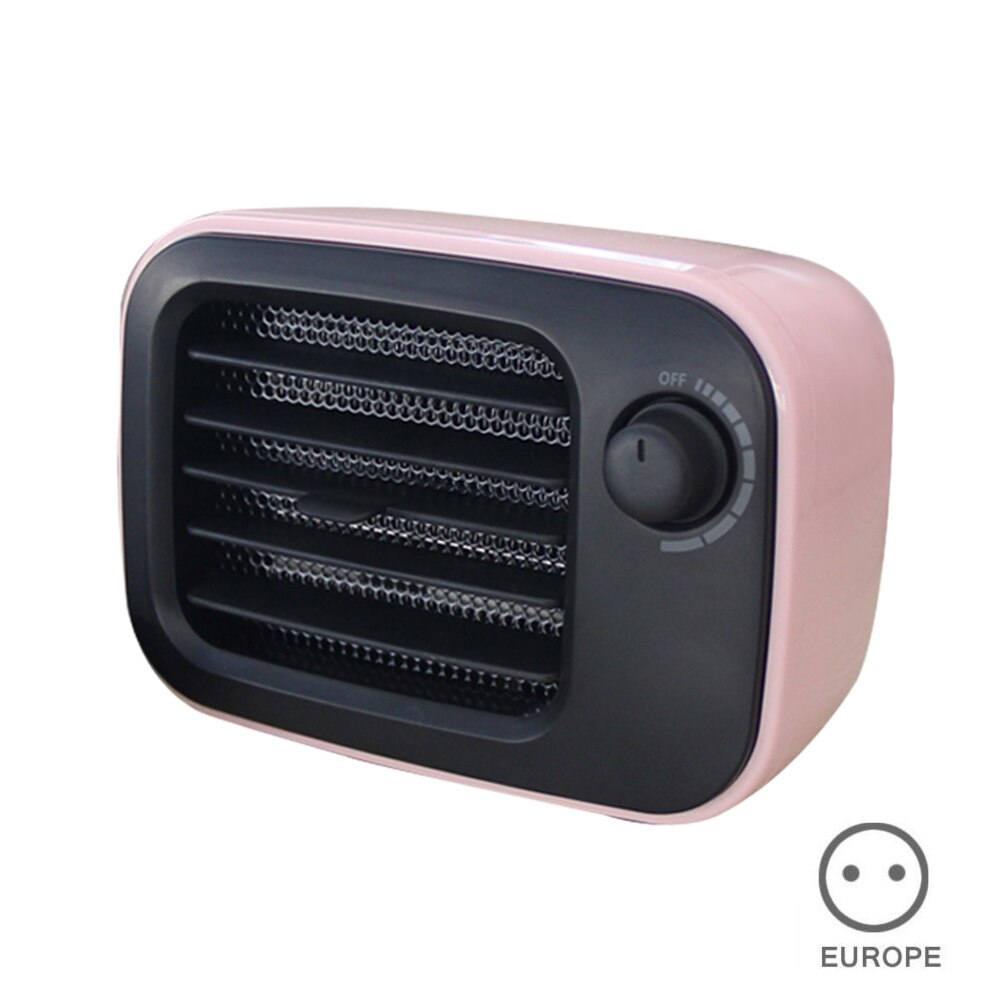 Calentador de cerámica calentador eléctrico Retro ajustable portátil para el escritorio del hogar LB88: EU Pink