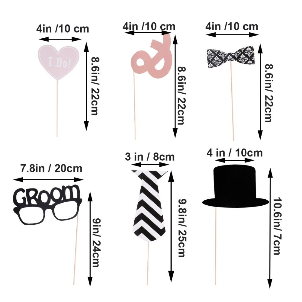 12pcs Wedding Party Decoration Photo Booth Props Photobooth Kits